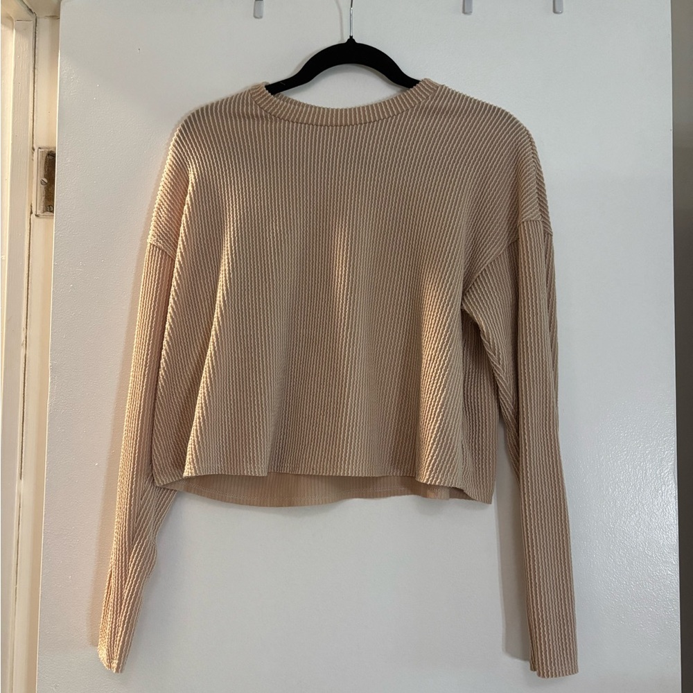 Moa Moa Cream Ribbed Top